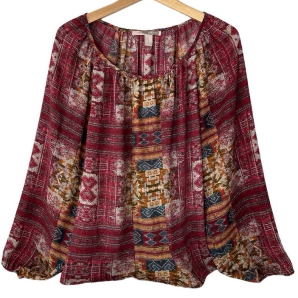 Forever 21 Contemporary Peasant Blouse Multi Color Women’s Size Medium